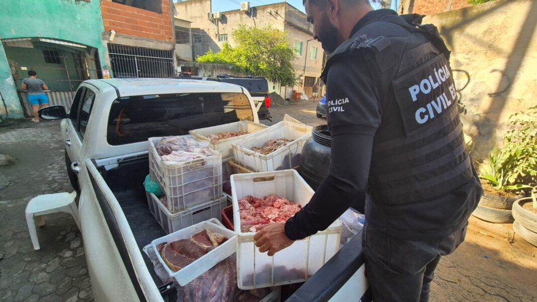 Ação conjunta interdita abatedouro clandestino e apreende carne em Vila Velha