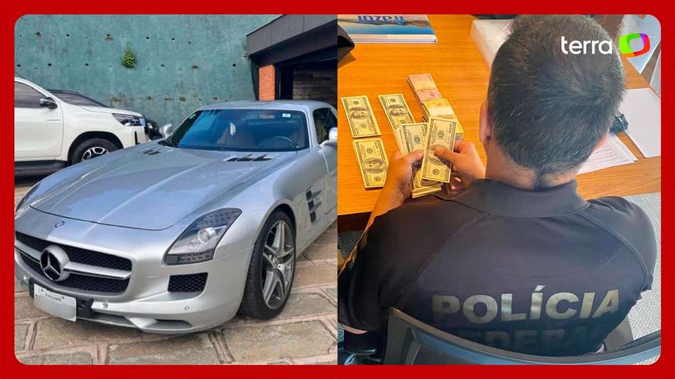 Carros de luxo e bens apreendidos em operação da PF contra pirâmide