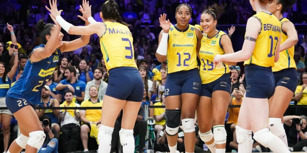 Brasil vence EUA na Liga das Nações e mantém aproveitamento total