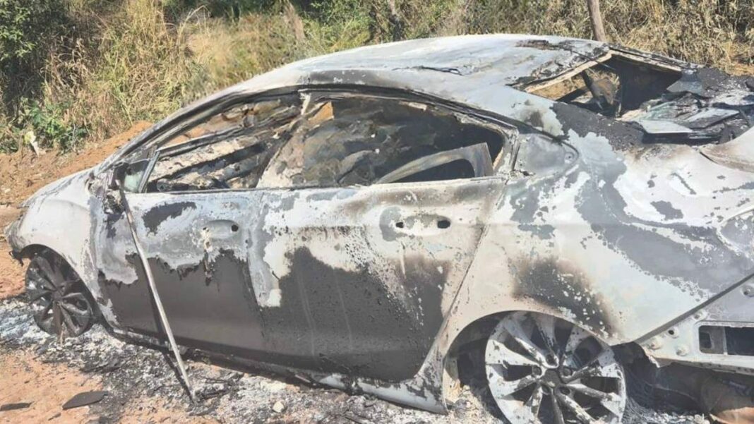 ossada humana encontrada em carro carbonizado em Cariacica ES