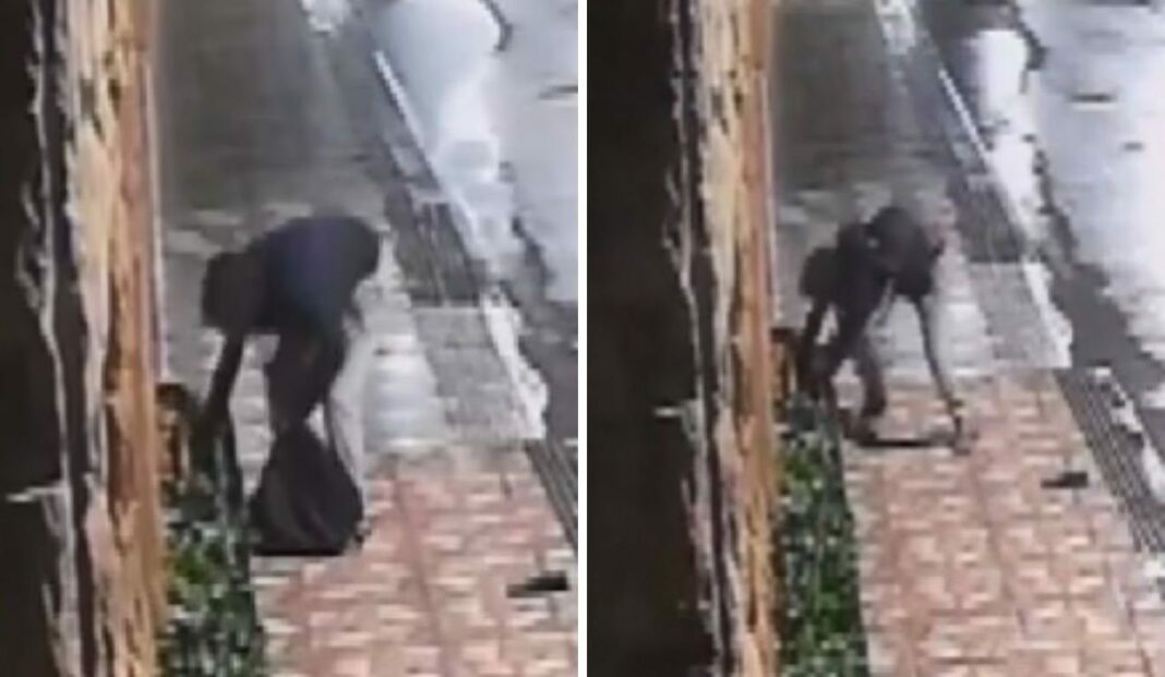 Câmera flagra homem furtar hidrômetro em guarapari