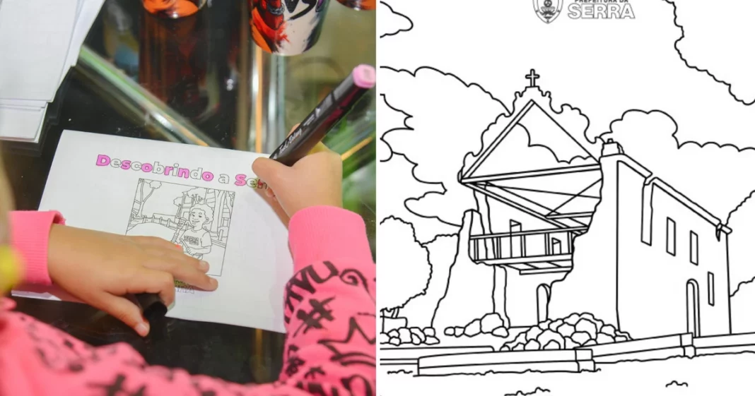 Serra lança livro de colorir com pontos turísticos