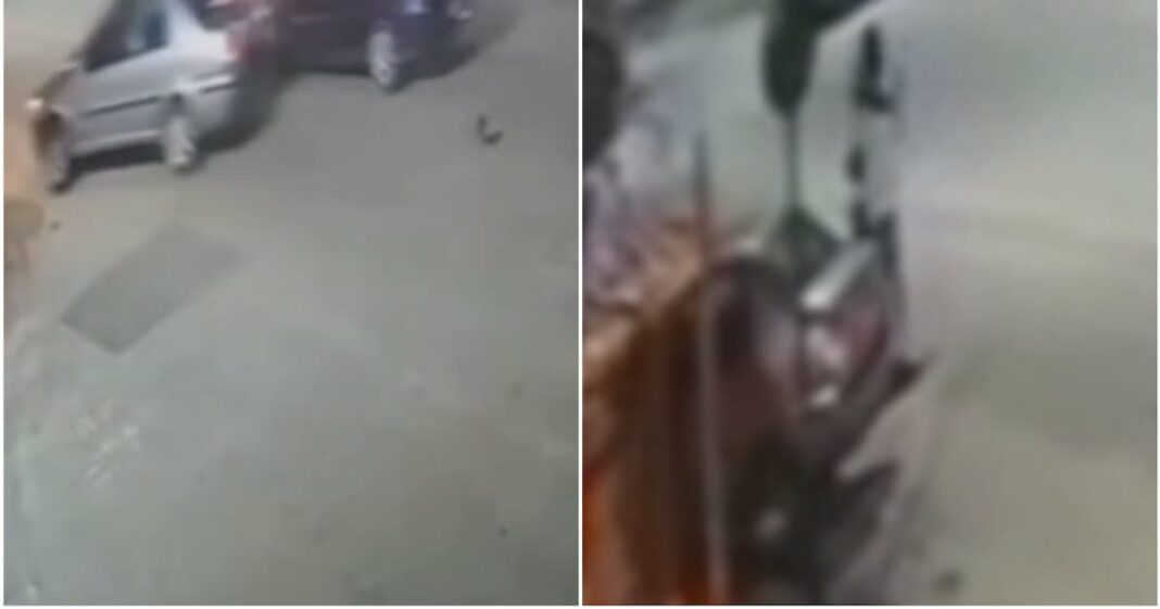 Câmera registra abraço entre motoristas após acidente